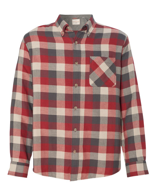 Weatherproof Vintage Brushed Flannel Long Sleeve Shirt 164761, XL, White/Black