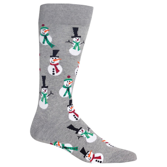 Hot Sox Mens Snowmen Crew Socks