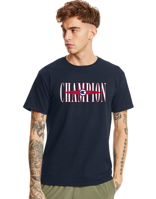 Champion Mens Classic Short-Sleeve Jersey Tee, L, Granite Heather