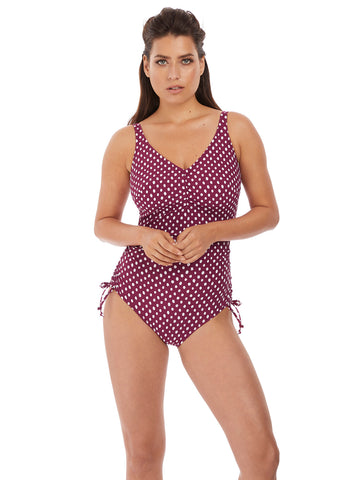 Fantasie Womens Santa Monica Underwire V-Neck Swimsuit with Adjustable Leg