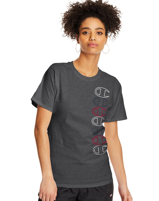 Champion Mens Classic Short-Sleeve Jersey Tee, L, Oxford Grey