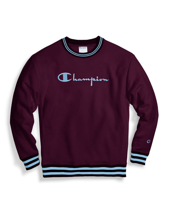 Champion Life Mens Reverse Weave Yarn Dye Rib Trim Crew
