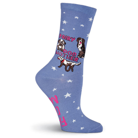 K. Bell Womens Fairy Dog Mother Crew Socks