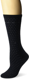 Fruit Of The Loom Womens Dot Crew Sock, Shoe Size 4-10, Black