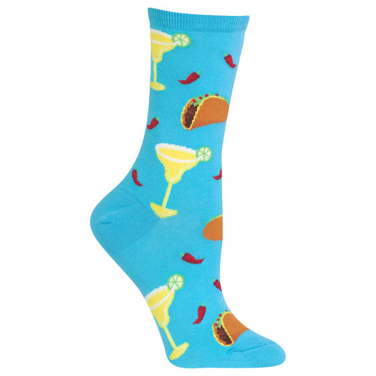 Hot Sox Womens Margaritas and Tacos Crew Socks