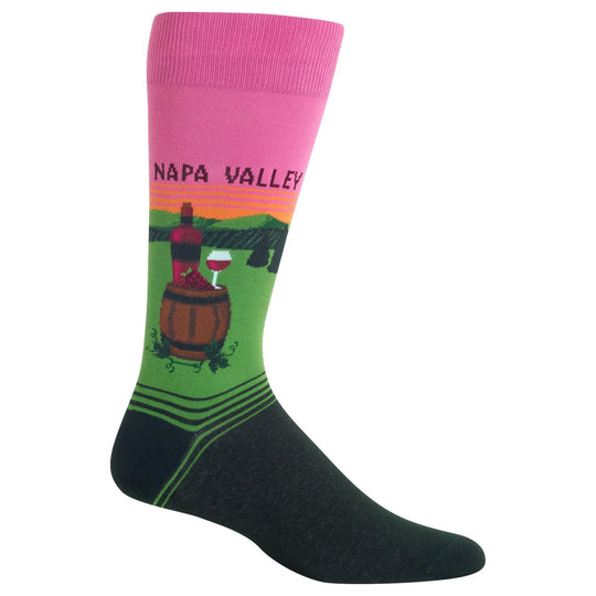 Hot Sox Mens Napa Valley Crew Socks