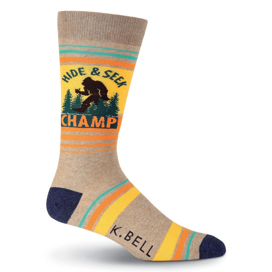 K. Bell Mens Hide and Seek Crew Socks