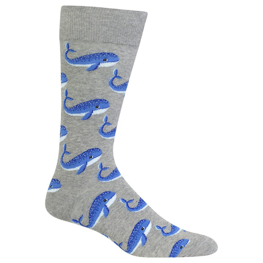 Hot Sox Mens Whale Crew Socks