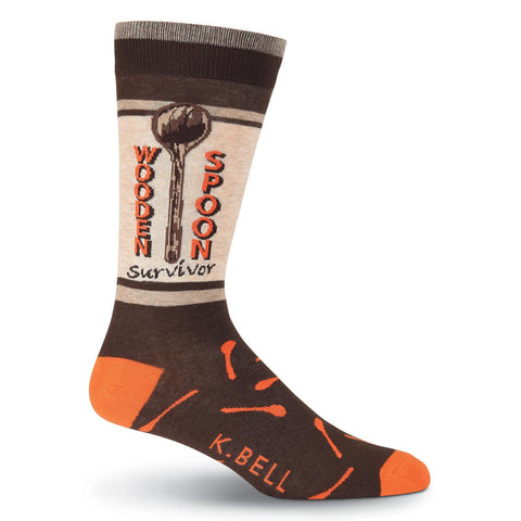 K. Bell Mens Wooden Spoon Crew Socks