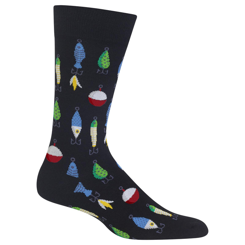 Hot Sox Mens Fishing Lures Crew Socks