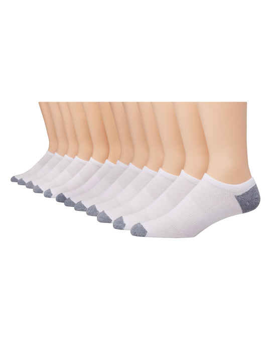 Hanes Mens FreshIQ X-Temp Super Low No Show Socks 12-Pack