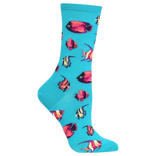 Hot Sox Womens Tropical Fish Crew Socks