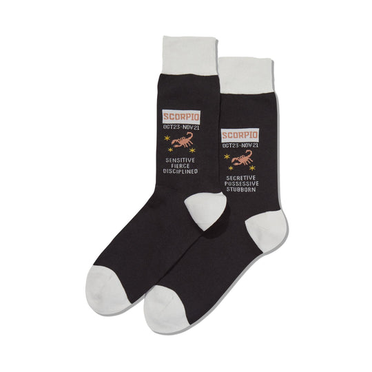Hot Sox Mens Scorpio Zodiac Crew Socks
