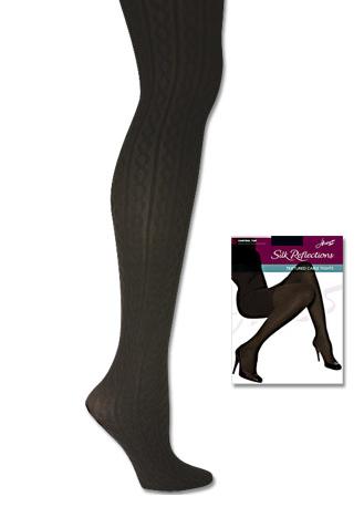 Hanes Silk Reflections Textured Cable Control Top Tight 1 Pair Pack