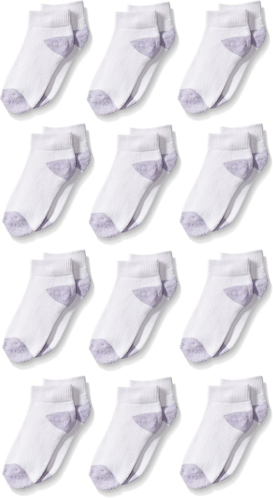 Fruit Of The Loom Girls 12 Pack Low Cut Socks
