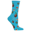 Hot Sox Womens Acorns and Mushrooms Crew Socks