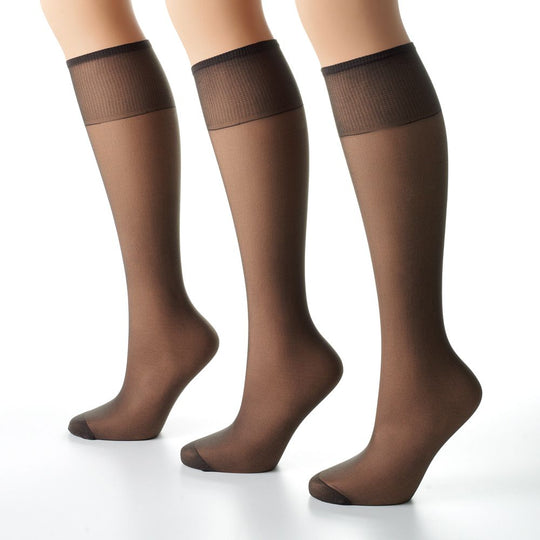 Hanes Too Sheer Knee High Reinforced toe 3 Pair Pack