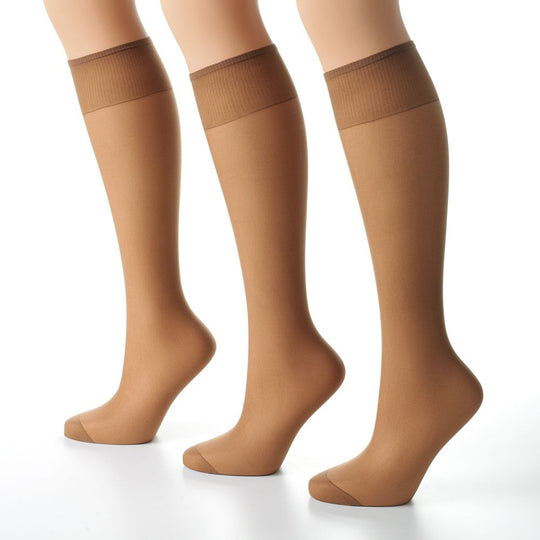 Hanes Too Sheer Knee High Reinforced toe 3 Pair Pack