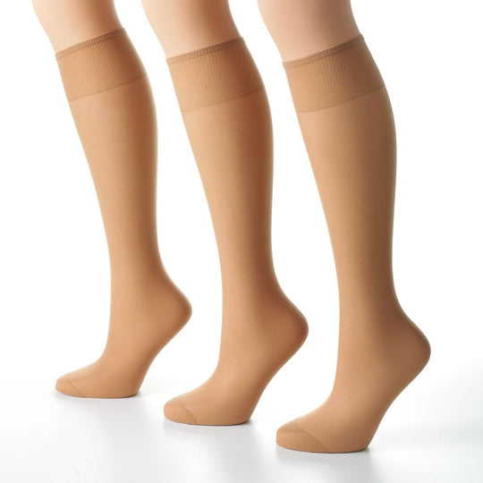 Hanes Too Sheer Knee High Reinforced toe 3 Pair Pack