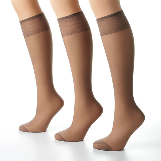 Hanes Too Sheer Knee High Reinforced toe 3 Pair Pack