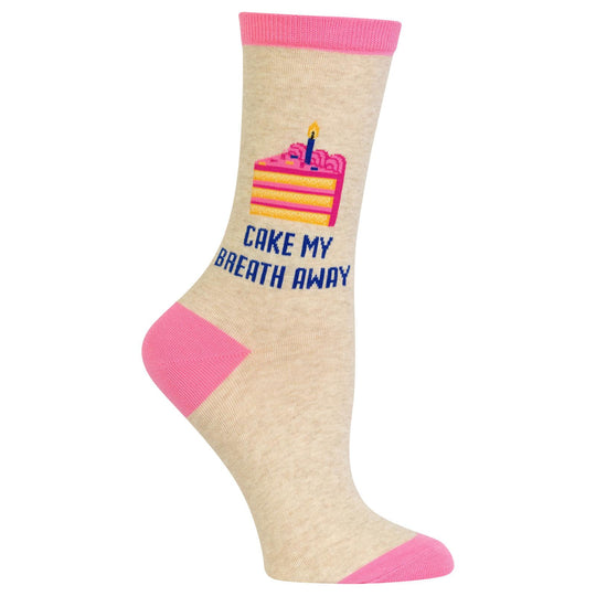 Hot Sox Womens Cake My Breath Away Crew Socks