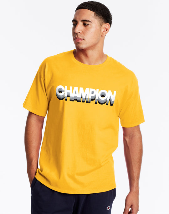 Champion Mens Classic Short-Sleeve Jersey Tee, S, Maroon