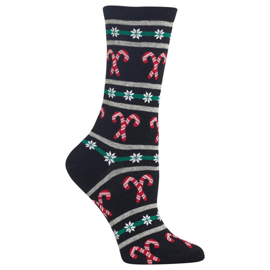 Hot Sox Womens Candy Cane Stripe Crew Socks