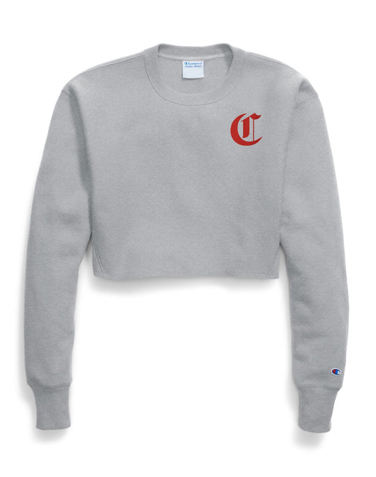 Champion Life Womens Reverse Weave Cropped Cut Off Crew-Mens Fit