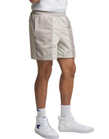 Champion Mens Nylon Mesh Overlay Shorts, L, Mindful Grey