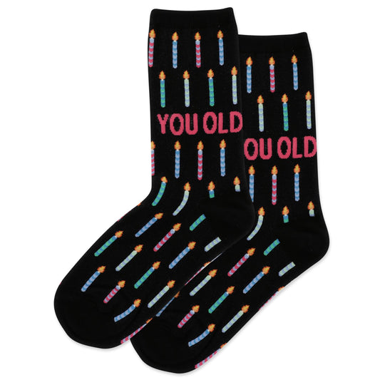 Hot Sox Womens You Old Crew Socks