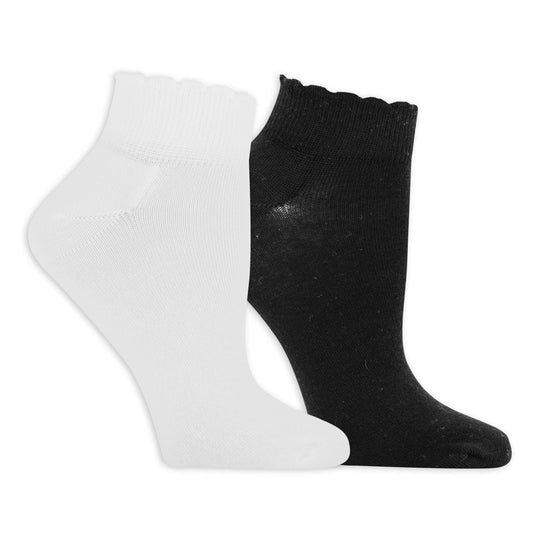 Dr. Scholls Womens American Lifestyle Collection Scallop Top Low Cut Socks 2 Pair
