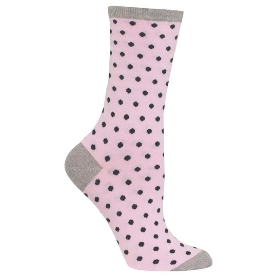 Hot Sox Womens Small Polka Dot Crew Socks