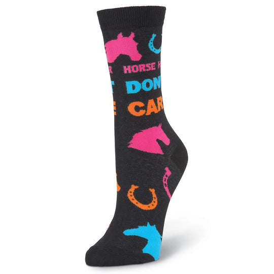 K. Bell Womens Horse Hair Dont Care Crew Socks