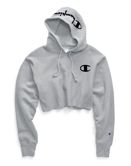 Champion Life Womens Reverse Weave Cropped Cut Off Pullover Hoodie