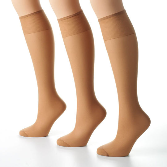 Hanes Too Sheer Knee High Reinforced toe 3 Pair Pack