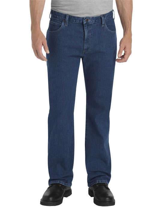 Dickies Mens FLEX Relaxed Fit Straight Leg 5-Pocket Denim Jeans