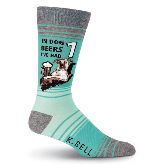 K. Bell Mens Dog Beers Crew Socks