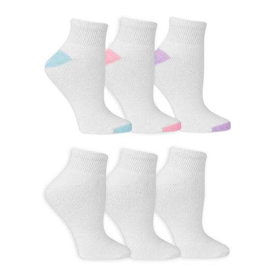 Fruit of the Loom Womens 6 Pair Ultra Soft Cushioned Ankle Socks