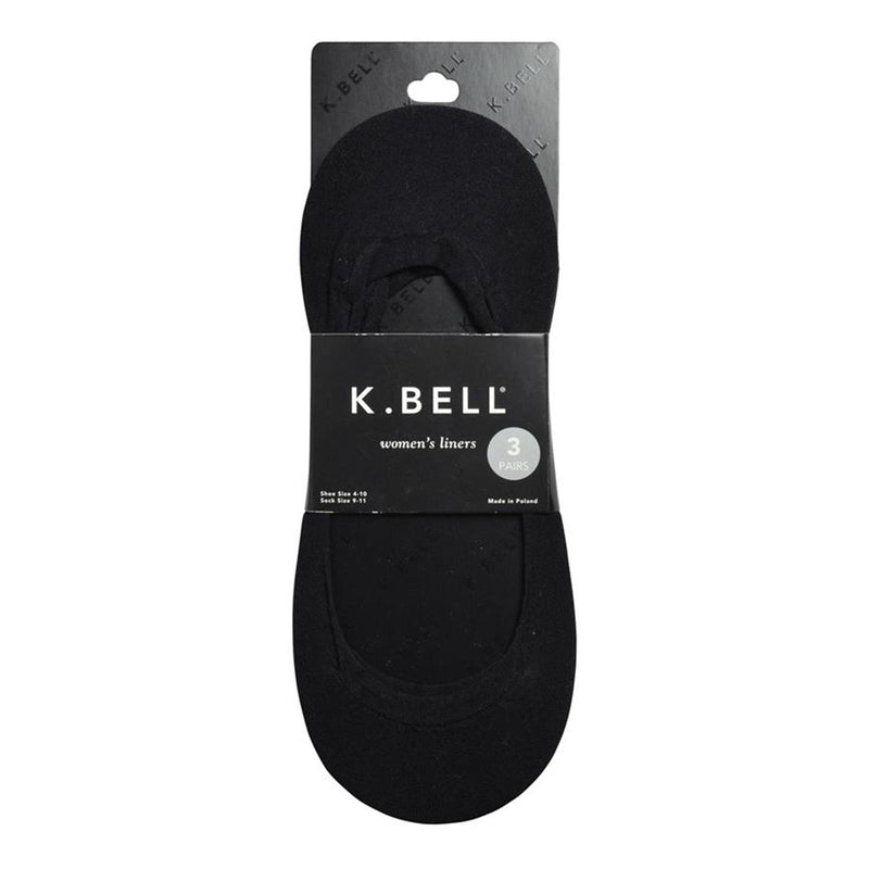 K. Bell Womens 3 Pair Pack Microfiber Liner Socks