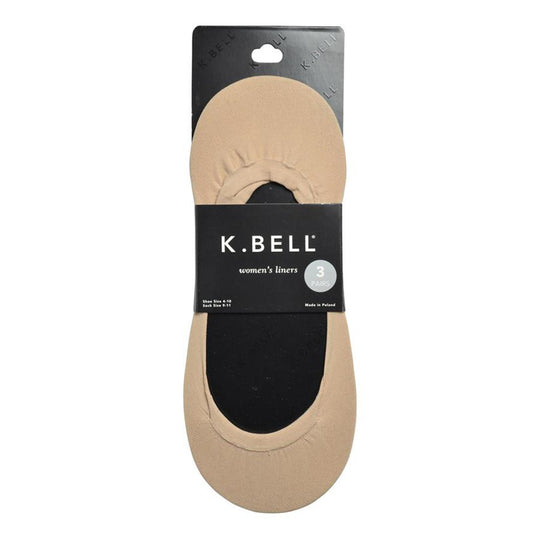 K. Bell Womens 3 Pair Pack Microfiber Liner Socks