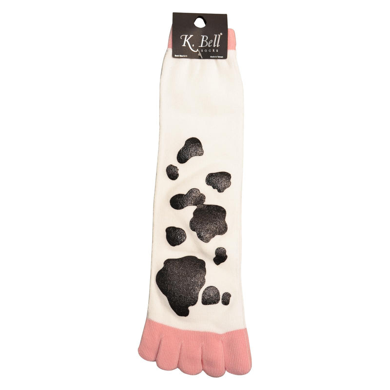 K. Bell Womens Tubular Cow Toe Crew Socks