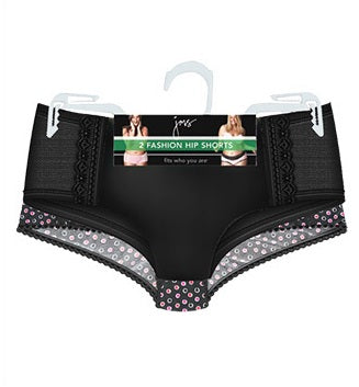 JMS Microfiber with Linear Lace/Mesh Insert Hipshorts 2 Pair