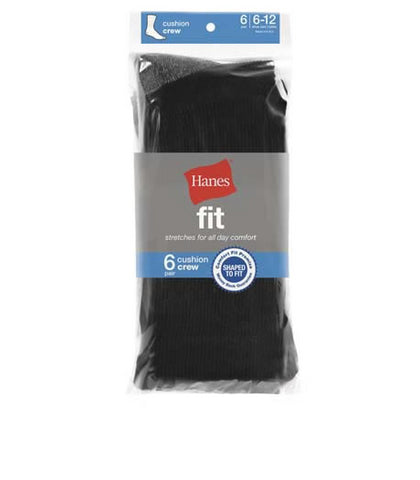 Hanes Fit Cushion Crew - Black