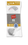 Hanes Fit Cushion No Show - White w/ Grey Heel & Toe