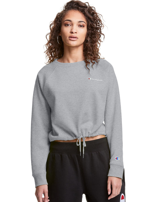 Champion Womens Campus Fleece Cropped Crew, L, Athletic Navy