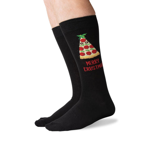 Hot Sox Mens Merry Crustmas Crew Socks