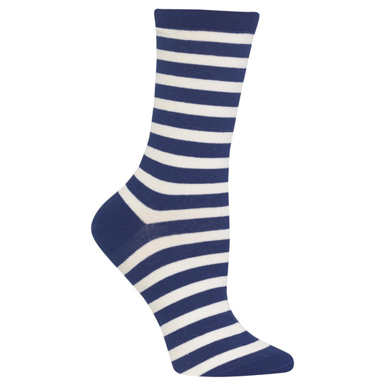 Hot Sox Womens St James Striped Crew Socks