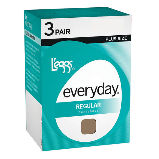 Legg`s Women`s Plus Size Regular Panty Hose 3 Pack