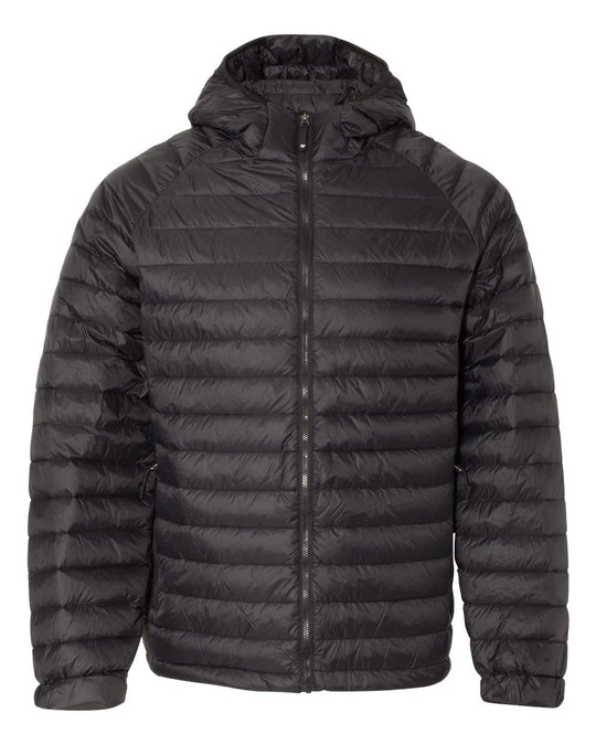 Weatherproof Mens 32 Degrees Hooded Packable Down Jacket 17602, XL, Black