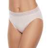 Vanity Fair Womens Flattering Lace Cotton Stretch Hi Cut Panty